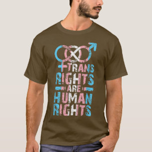 Camiseta Direitos Humanos são Pino Azul do Orgulho Trans