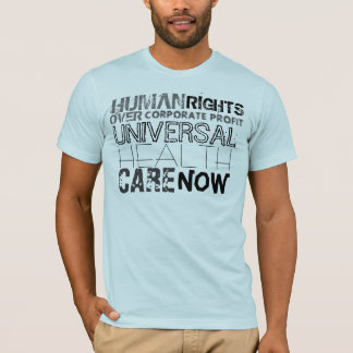 Camiseta Direitos humanos sobre o lucro incorporado