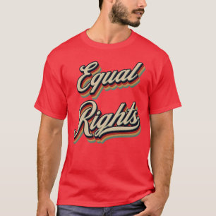 Camiseta Direitos iguais de vinheta retrô