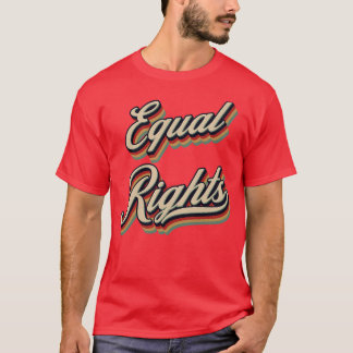 Camiseta Direitos iguais de vinheta retrô