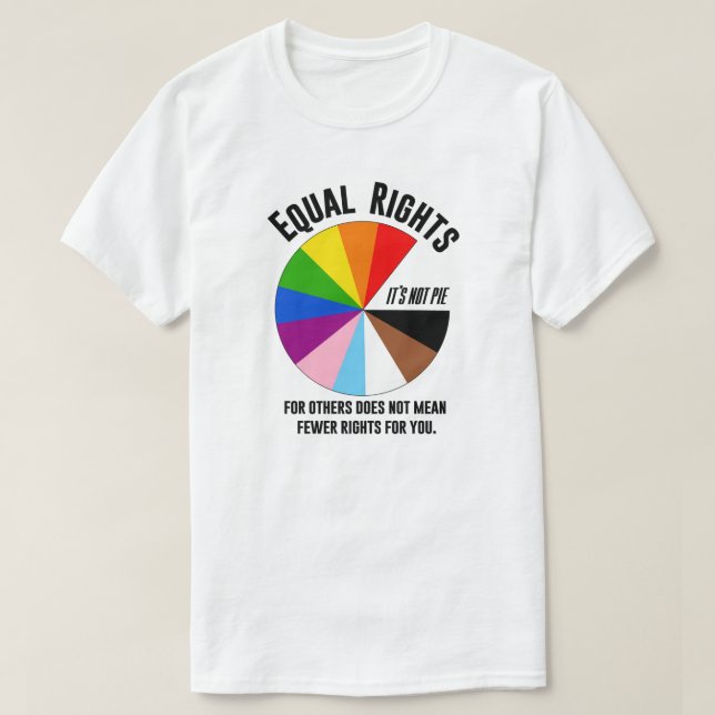 Camiseta Direitos iguais para LGBTQ não são uma torta (Frente do Design)