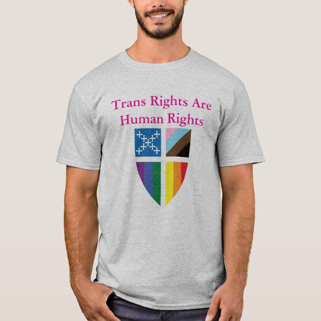 Camiseta Direitos Trans Episcopais São Direitos Humanos  (Frente)
