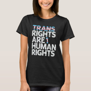 Camiseta DIREITOS TRANS SÃO DIREITOS HUMANOS Bandeira Arco-