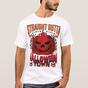 Camiseta Direto da Cidade de Halloween Fantasmas de Abóbora