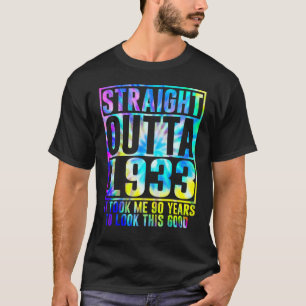 Camiseta Direto de 1933 90 Anos de Idade 90º Aniversário