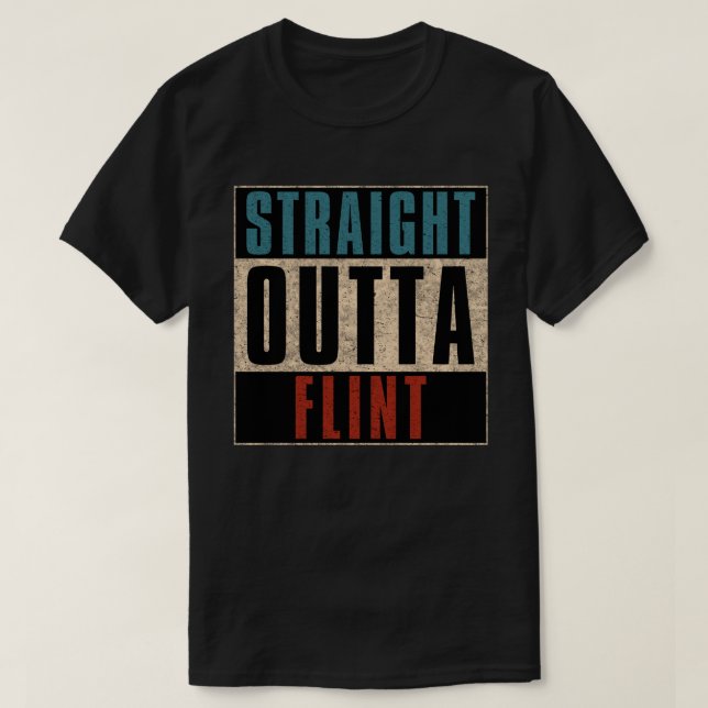 Camiseta Direto de Flint Michigan MI (Frente do Design)