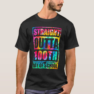 Camiseta Direto do 100º Dia de Aula Tye Die Feliz 1