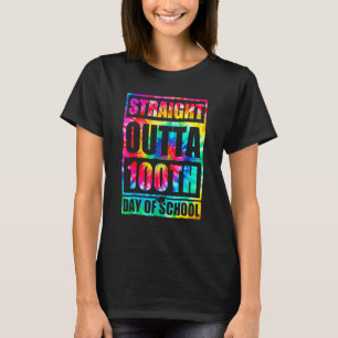 Camiseta Direto do 100º Dia de Escola Tye Die Feliz 1