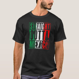 Camiseta Direto do México Grunge Cores da Bandeira Mexicana