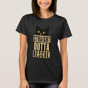 Camiseta Direto do Resgate Gato Preto Homens Mulheres Adole
