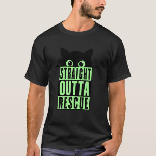 Camiseta Direto do Resgate Gato Preto Homens Mulheres Adole