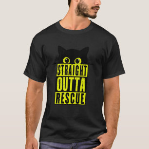 Camiseta Direto do Resgate Gato Preto Homens Mulheres Adole