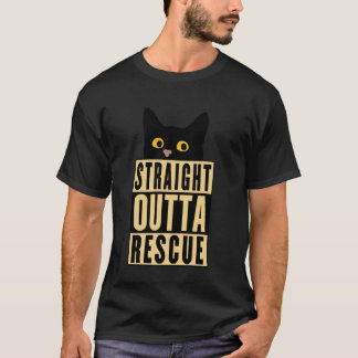 Camiseta Direto do Resgate Gato Preto Homens Mulheres e Gar