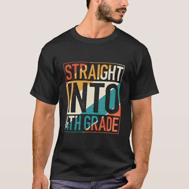 Camiseta Direto para a 4ª Série Quarta Série de Volta à Esc (Frente)