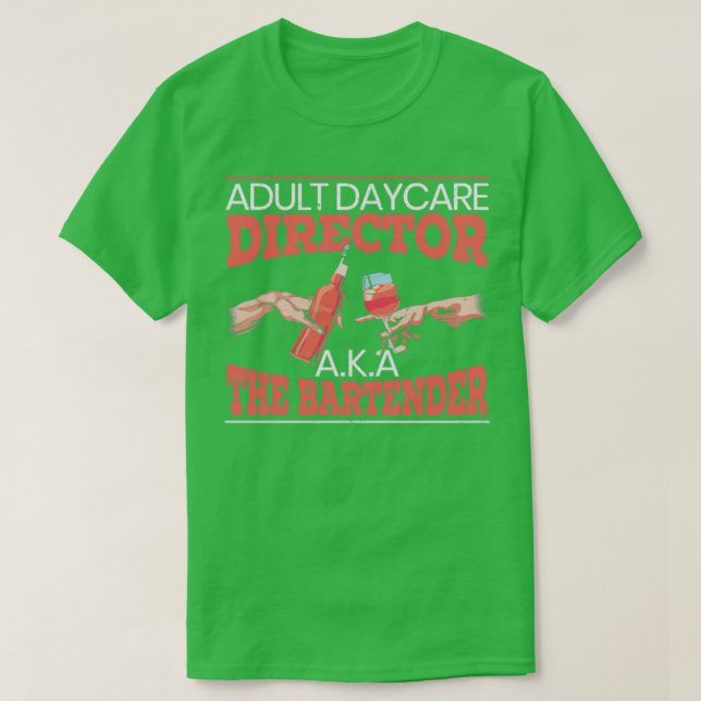 Camiseta Diretor Adulto de Cuidados de Dia AKA Mixologista  (Frente do Design)