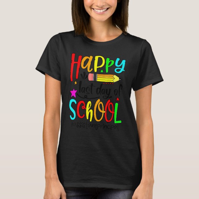 Camiseta Diretor Assistente Feliz Dia Passado da Escola (Frente)