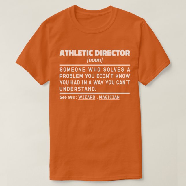 Camiseta Diretor Athletic Definição Noun Esporte Pai Legal (Frente do Design)