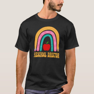 Camiseta Diretor da pré-escola Arco-Íris Cute De Volta Para