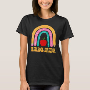 Camiseta Diretor da pré-escola Arco-Íris Cute De Volta Para
