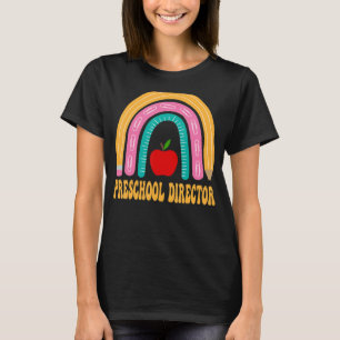 Camiseta Diretor da pré-escola Arco-Íris Cute De Volta Para