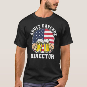 Camiseta Diretor de Creche para Adultos Barman Bar EUA Patr