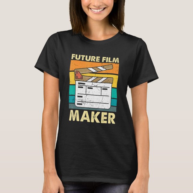 Camiseta Diretor de Filmes Futuro do Clapperboard Film Dire (Frente)