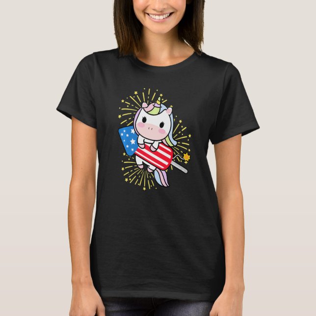 Camiseta Diretor de Fireworks 4 de julho Unicorn Rocket (Frente)