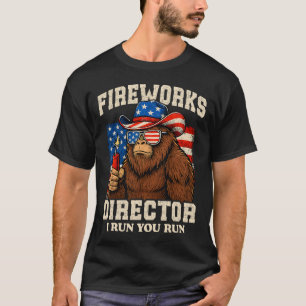 Camiseta Diretor de Fogos de Artifício Engraçado Pé Grande