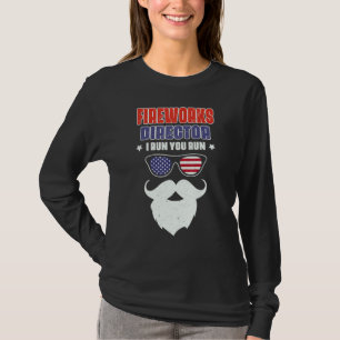 Camiseta Diretor de Fogos de Artifício Homens Barbados Eu C