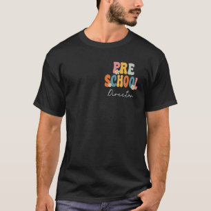 Camiseta Diretor de Pré-Escola Groovy Voltar à Escola Fofo