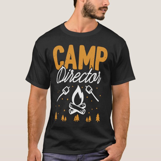 Camiseta Diretor do Campo Engraçado Acampamento Campfire Mo (Frente)