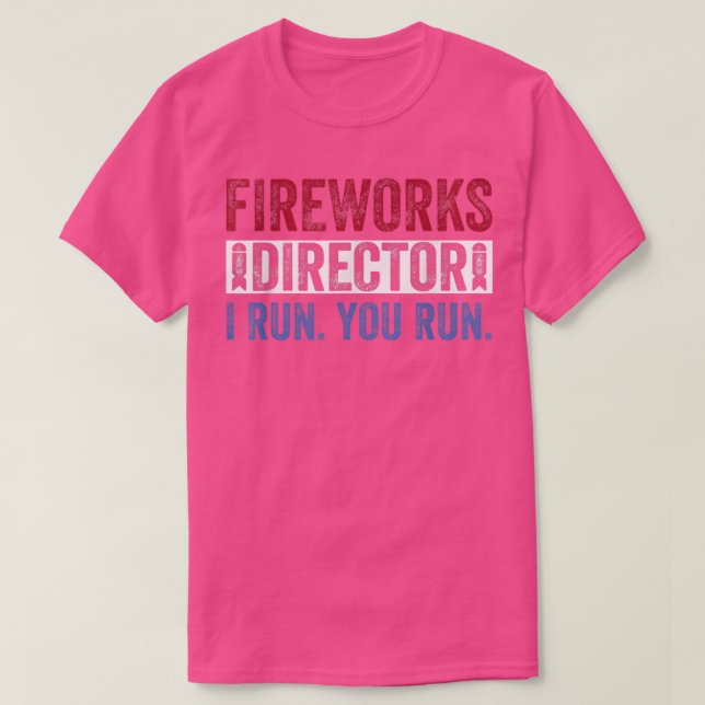 Camiseta Diretor do FireworksFunny 4 de julho Red White e B (Frente do Design)