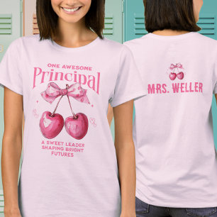 Camiseta Diretor Escolar Personalizado Rosa Fofo Cereja