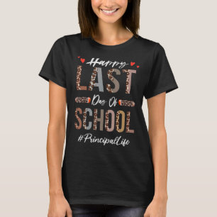 Camiseta Diretor Feliz Dia Passado Da Escola Leopardo De Ve