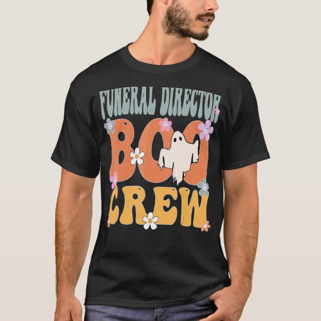 Camiseta Diretor Funcional Boo Crew Ghost Groovy Halloween  (Frente)