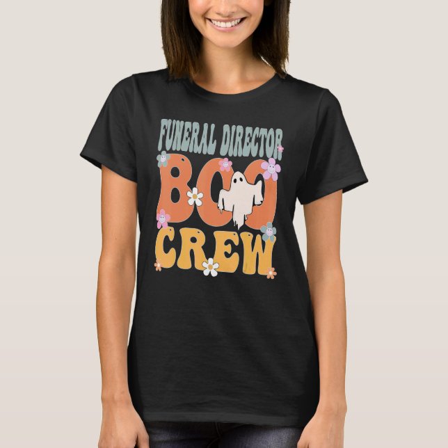 Camiseta Diretor Funcional Boo Crew Ghost Groovy Halloween  (Frente)