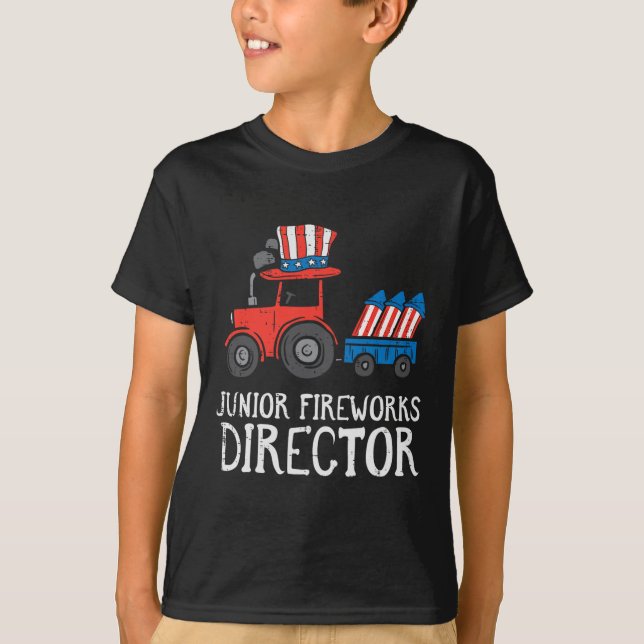 Camiseta Diretor Júnior de Fireworks Trator 4 De Julho Boys (Frente)