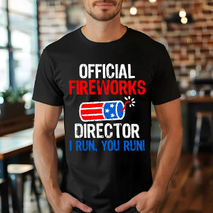 Camiseta Diretor Oficial de Fogos de Artifício Engraçado Pr