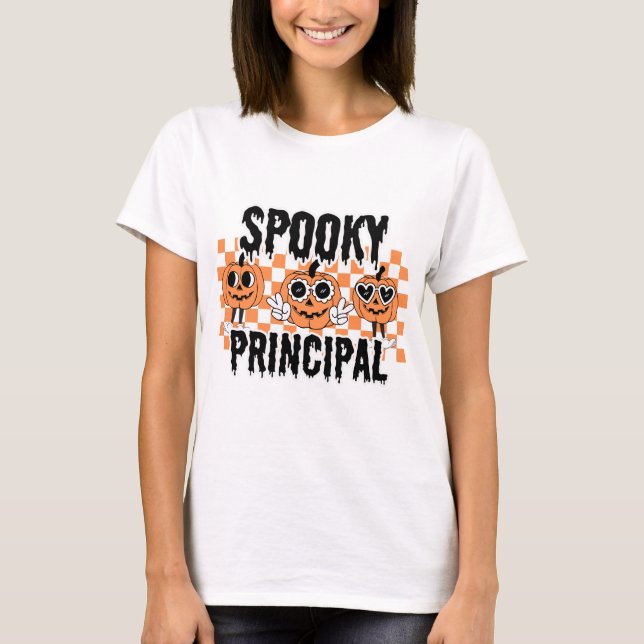 Camiseta Diretora da Escola Halloween Spooky Diretora Perso (Frente)