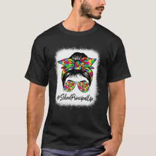 Camiseta Diretora da Escola Messy Bun Apoiando Autismo