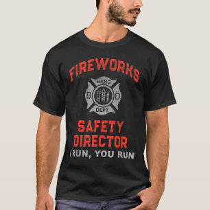 Camiseta Diretora De Segurança Do Fireworks, Eu O Ligo Aqui