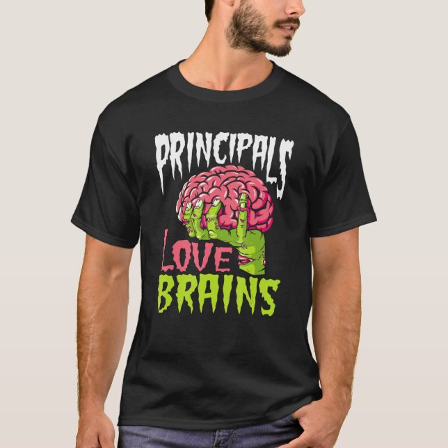 Camiseta Diretores de Escola Adoram Cérebros Zombie Profess (Frente)