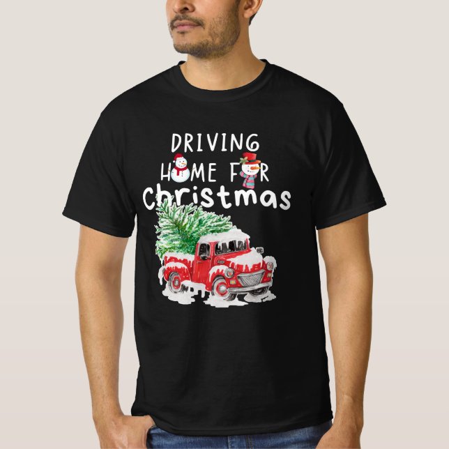 Camiseta Dirigindo para casa no Natal, Feliz Natal, Natal  (Frente)