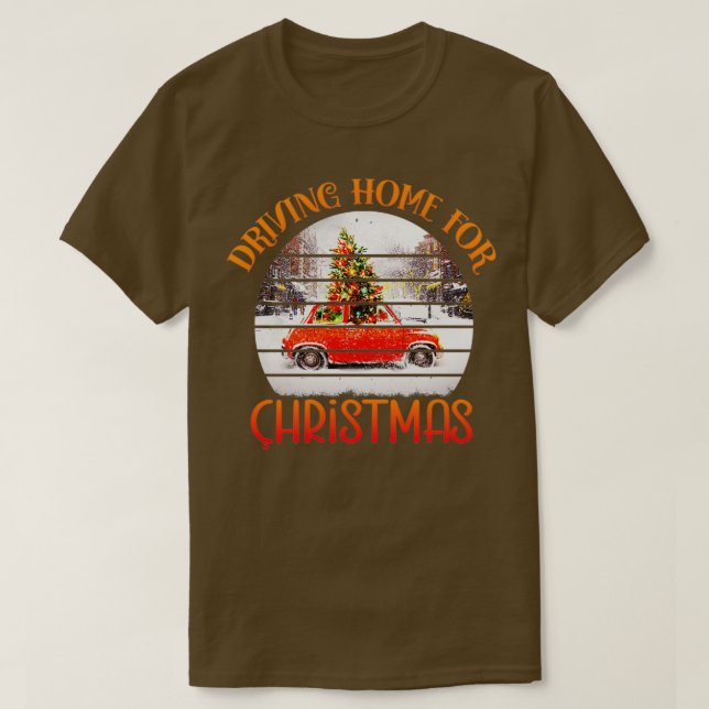 Camiseta dirigindo para casa para a família de natal (Frente do Design)