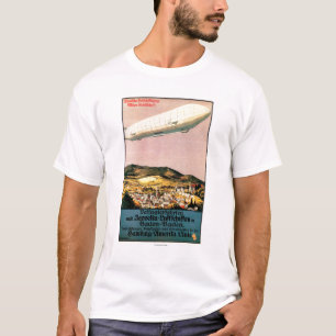 Camiseta Dirigível do zepelim de Luftschiff sobre o poster