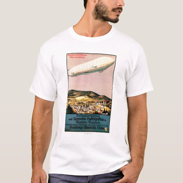 Camiseta Dirigível do zepelim de Luftschiff sobre o poster (Frente)