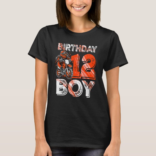 Camiseta Dirt Bike 12 Birthday Dirtbike Motorcycle 2022 (Frente)