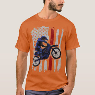 Camiseta Dirt Bike American Flag Motocross Biker 4 de julho