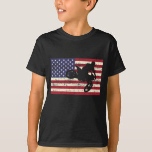 Camiseta Dirt Bike American Flag Motocross Enduro