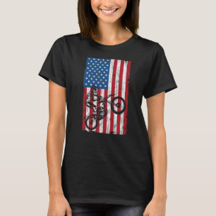 Camiseta Dirt Bike American Flag Patriotic Usa 4th